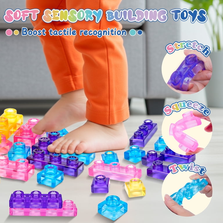 JOY SPOT!, Sensory Soft Building Blocks, 40 PCS, Bright Colors
