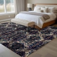 thumbnail image 4 of 5'x7' Area Rugs, Boho Black Blue Indoor Outdoor Area Rug for Living Room Bedroom, Modern Abstract Geometric Retro Washable Bathroom Rugs Kitchen Floor Carpet Mats Home Decor Aesthetic, 4 of 8