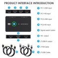 thumbnail image 4 of Dispositivos HD KVM Teclado Ratón Impresora KVM Hub Adaptador Equipo para compartir 2 PC WDOplteas Para estrenar, 4 of 7