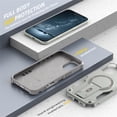 thumbnail image 6 of Allytechgroup for iPhone 16 Plus Case with Kickstand, Compatible with MagSafe Canera & Screen Huard Military Grade Drop Protection Shockproof Magnetic Cover for iPhone 16 Plus, Grey, 6 of 7