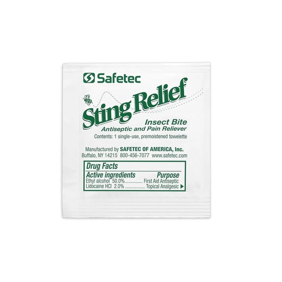 Safetec Insect Sting Relief Wipes, 52013 (48 Wipes Each) BULK
