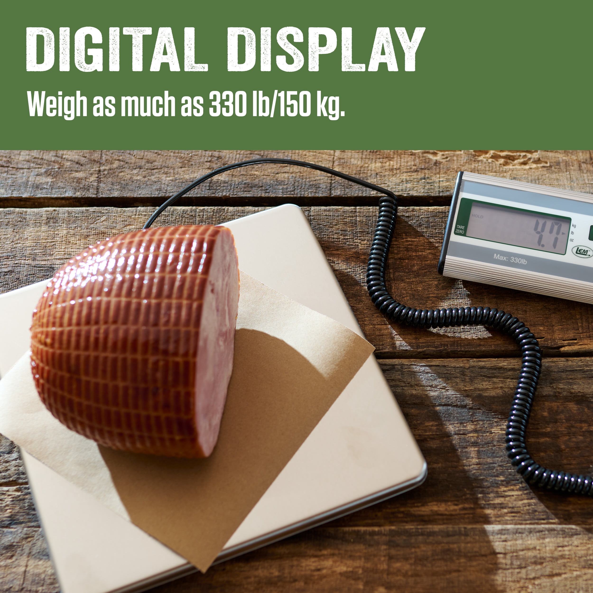 LEM Products 330 lb Stainless Steel Digital Scale with LCD Display