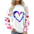 thumbnail image 4 of Craaazy Women's Pink Valentines Shirts Love Heart Graphic Crew Neck Long Sleeve Shirts Gifts, 4 of 7