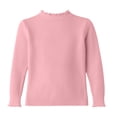 thumbnail image 3 of LIJCC Kid Girls Lettuce Trim Mock Neck Long Sleeve Shirts Ribbed Knit Casual Dressy Slim Fit Tee Shirt Base Layer Tops Tees Soft Casual Basic T Shirt, 3 of 5