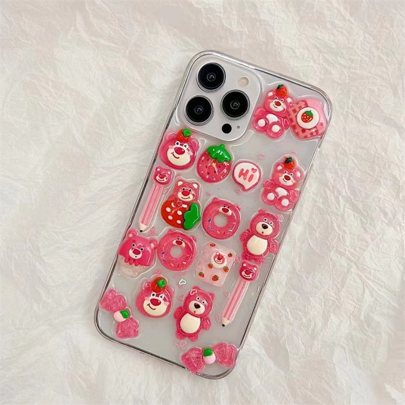 BINUFF Junk Phone Case, 3D Pink Clear Phone Cover, for iPhone 6/8