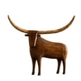 thumbnail image 2 of Vintage Longhorn Bull Sculpture, Western Resin Cow Figurine with Metal Accents, Rustic Tabletop Mantel Shelf Decor for Christmas Home Office Cabin, 2 of 8