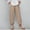 Khaki, variant on UTTOASFAY Woman Pants Women Casual High Waist Pants Solid Summer Cotton Loose Long Straight Pants Khaki XXXXL
