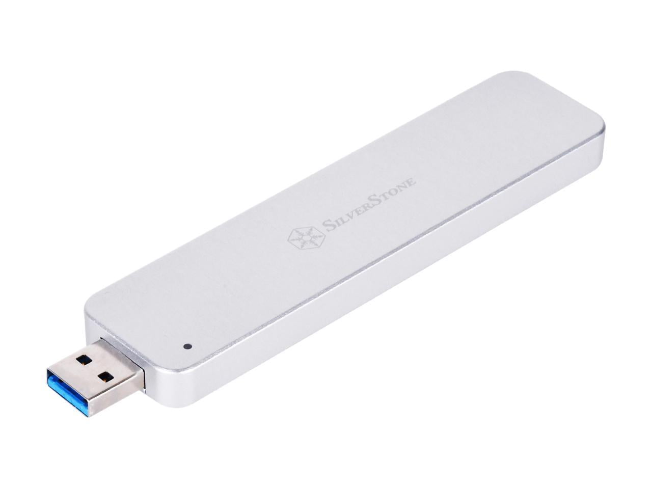 SilverStone Mobile Series SST-MS09S Silver M.2 SATA External SSD Enclosure with USB 3.1 Gen 2