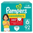 thumbnail image 2 of Couches Pampers Swaddlers 360°, ajustement confortable et au sec, jusqu’à 100 % sans fuites, rabats rapides conçus pour faciliter les changements, couche à enfiler, taille 6, 2 of 21
