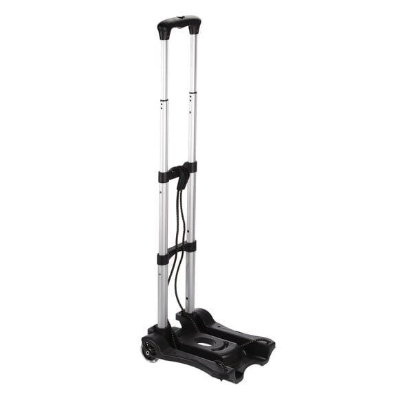 Uxcell Folding Hand Truck 55lb Portable Luggage Cart Aluminum Foldable Dolly with Telescoping Handle for Travel, Black