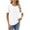 White, variant on DYTTDG Women's Fashion Solid Color Round Neck Pleated Short Sleeve T-Shirt Casual Loose Daily Pullover Summer Tops Holiday Gift Finder
