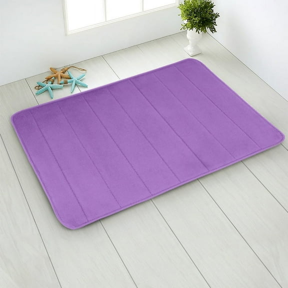 Nvzi Bathroom Rug Mat , Non-Slip Plush Shaggy Bath Carpet, Machine Wash Dry, Bath Mats for Bathroom Floor, Tub and Shower, Bathroom Runner Bathmat Accessories Decor, Purple E,16*26inch