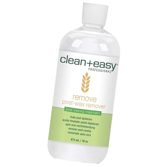 Clean   Easy After Wax Remover Oil with Wheat Germ, Post Wax Cleanser for Skin and Wax Residue, 16 Oz