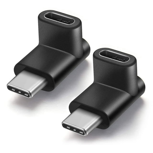 Urwoow Extensión De Adaptador Usb 3.1 Tipo C De Ángulo Recto De 90 Grados Macho A Hembra Extensión En Ángulo Derecho E Izquierdo (Paquete De 2)