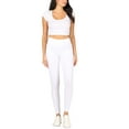 thumbnail image 5 of FashionMille Women's Solid Basic High Waisted Elastic Jersey Full Length Leggings Pant, 5 of 5