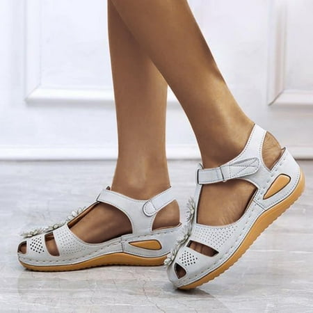 

Wozhidaose Walking Shoes Women Womens Sandals Wedge Flower Platform Bohemia Shoes Sandals Arch Support Mage Function Thong Sandal Sandals Women