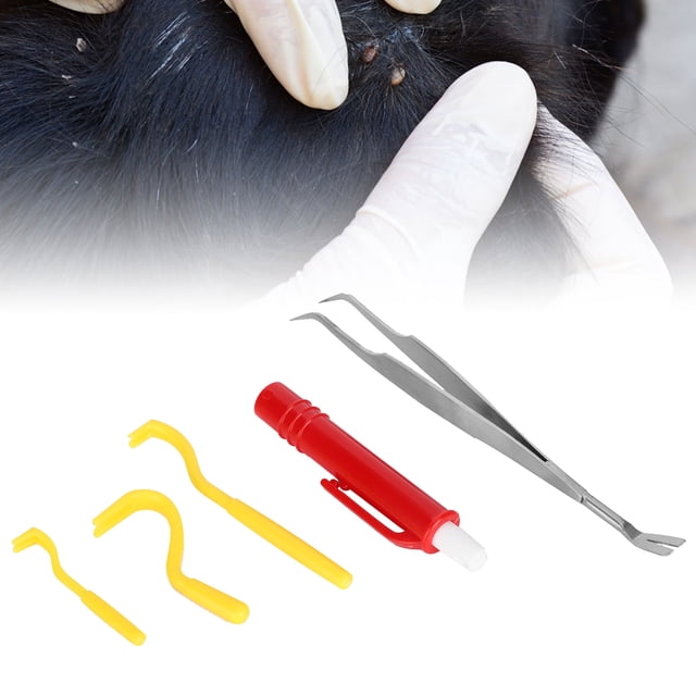 Removedor De Garrapatas Para Mascotas, Herramienta De Eliminación De Garrapatas ABS Y Acero Inoxidable Con Diferentes Tamaños Para Eliminar Pulgas