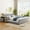 Gray, variant on Upholstered Grounded Bed with Bedside Desk and Little Round Stool