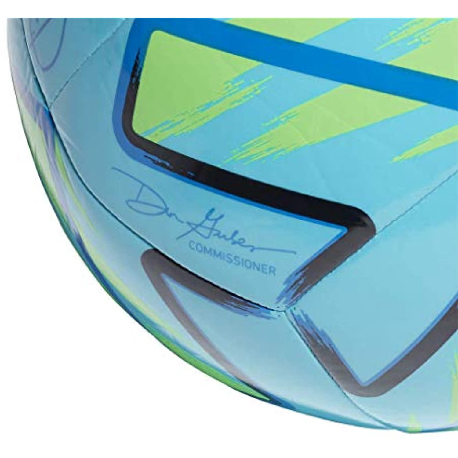 adidas MLS Club Soccer Ball, Samba Blue/Solar Green/Black/Glory Blue, 5