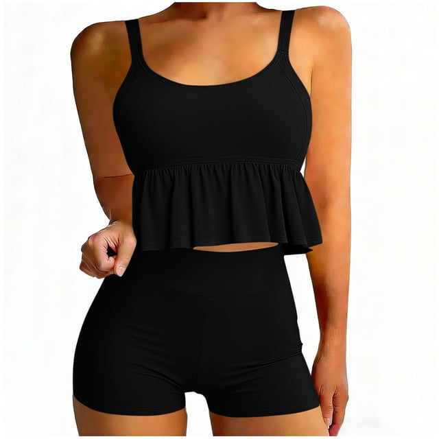 Traje de baño Tankini vintage estampado para mujer Traje de baño conservador Falda de playa estampada para mujer Traje de baño de dos piezas para mujer Trajes de baño tankini para mujer Traje de baño