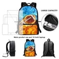 thumbnail image 3 of ZUXONGSY Football Fire Lightning Print Children Backpack Kids School Bookbag with Lunch Box Pencil Case 3 Piece School Bag for Boys Girls Large Capacity Rucksack Satchel Casual Daypack, 3 of 6