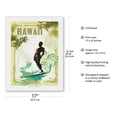 thumbnail image 2 of Hawaii - Surfer On Wave - Vintage Travel Poster by Wade Koniakowsky - Japanese Unryu Rice Paper Art Print (Unframed) 17 x 22 in, 2 of 4