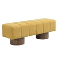 thumbnail image 5 of 50"Upholstered Dining Bench, No-Assembly End of Bed Entryway Bench Ottoman for Bedroom Living Room, 300 LBS Weight Capacity (Yellow), 5 of 9