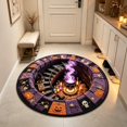 thumbnail image 3 of sruoe Horror Themed Circular Halloween Floor Mat, Spooky Optical Illusion Area Rug, Halloween Home Decor for Lounge, Bedroom Interior Decoration, 3 of 6
