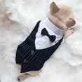 thumbnail image 3 of Wuffmeow Gentleman Dog And Cat Clothes Wedding Suit Formal Shirt For Small Dogs Bowtie Tuxedo Pet Outfit For Cat Spring And Summer Suits Cats Thin Section Small Suit Dress Teddy Shirt, 3 of 6