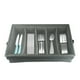 thumbnail image 1 of Caja de almacenamiento de utensilios plegable con compartimento, caja de almacenamiento de cubiertos, cofre, soporte de almacenamiento de cubiertos portátil con asa para el hogar (gris), 1 of 5