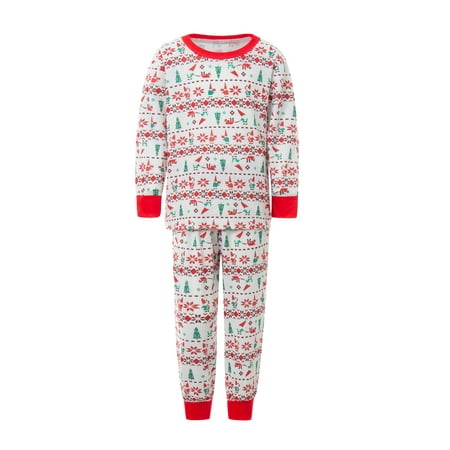 

Genuiskids Christmas Matching Family Pajamas Parent-child Nightwear Set Jumpsuit Long Sleeve Trees Printed Tops Stretch Pants Sleepwear Holiday Party Pjs Sets
