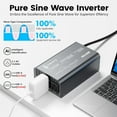 thumbnail image 2 of BESTEK 400W Pure Sine Wave Car Power Inverter, 12V DC to 110V AC Converter with Dual AC Outlets, 30W USB-C & 18W QC Charger, 2 of 8