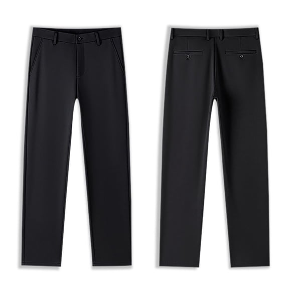 Boys Dress Pants Solid Color Classic Flat Front Formal Trousers for Kids School Wear Resistant Black 4 Years-5 Years