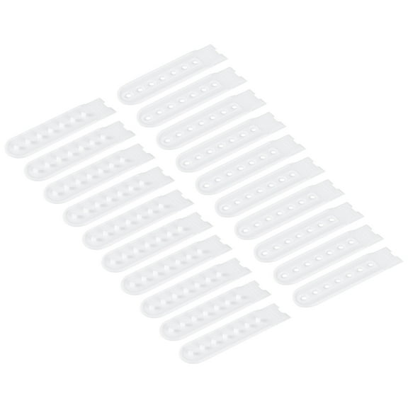 20 Pairs Snapback Strap Cover, 7 Holes Plastic Adjustable Hat Snap Buckle (White)