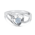 thumbnail image 6 of 14k White Gold Round Aquamarine And Diamond Heart Ring, 6 of 6