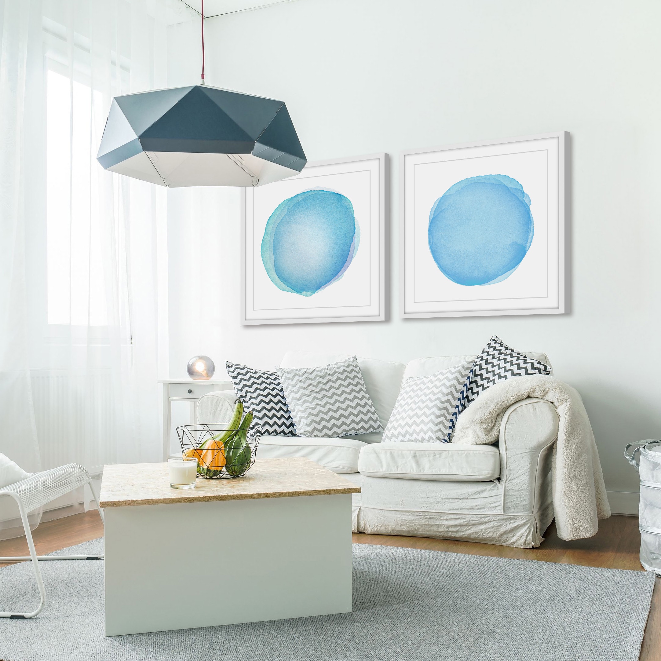 Blue Orbs Diptych