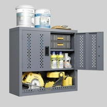 Metal garage cabinet with door, wall-mounted storage cabinet