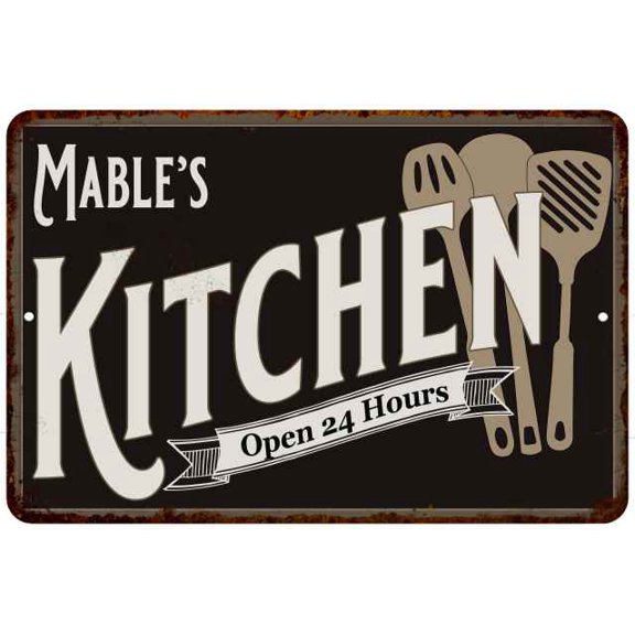 Mable's Kitchen Sign Metal Wall 8 x 12 High Gloss Metal 208120019411