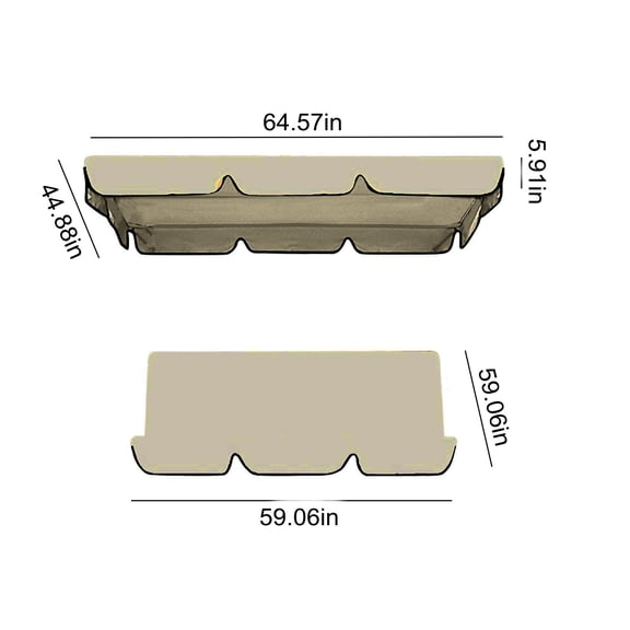 Qocolhg Outdoor Patio Swing Chairs Canopy Replacement, 2 Seater Porch Swing Seat Canopy Cover, Windproof Waterproof Anti-UV Heavy Duty Rip Proof Garden Furniture Covers, Garden Hammock Top Cover