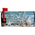 thumbnail image 2 of Seashell Blue Wood White Sand Magnetic Mailbox Cover MailWraps Garden Yard Home Decor for Outside Standard Size-18"x 20.8", 2 of 5