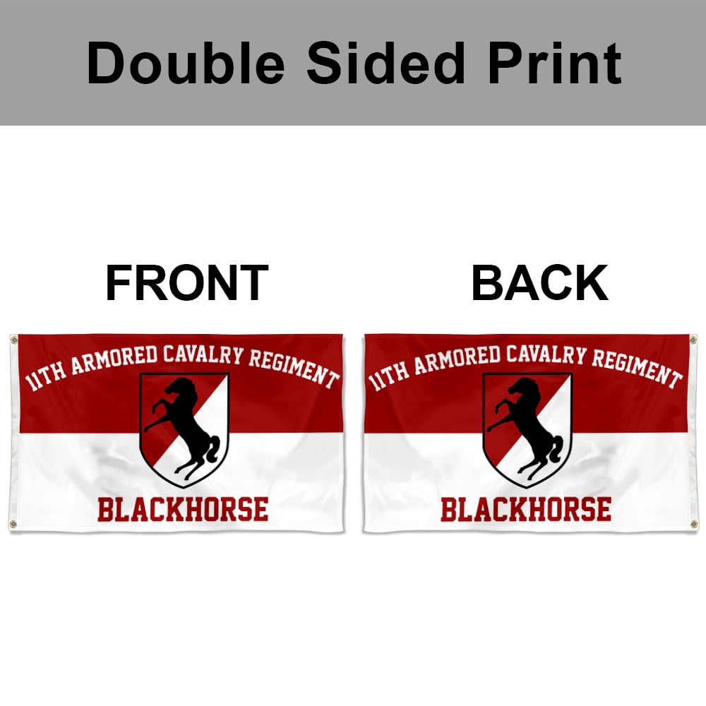 Dutern Double Sided 11th armored cavalry regiment Flag Banner 3 Ply with Brass Grommets 3x5 Feet