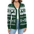 thumbnail image 6 of Uvplove Women Long Sleeve Soft Basic Knit Cardigan Sweater,Christmas Green,M,(S-3XL), 6 of 9
