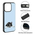 thumbnail image 2 of WIRESTER Shockproof Soft Rubber Cover Case for Apple iPhone 14 Pro 6.1" 2022, Boston Terrier Dog Lying Down Looking Up On Light Blue Background, 2 of 5