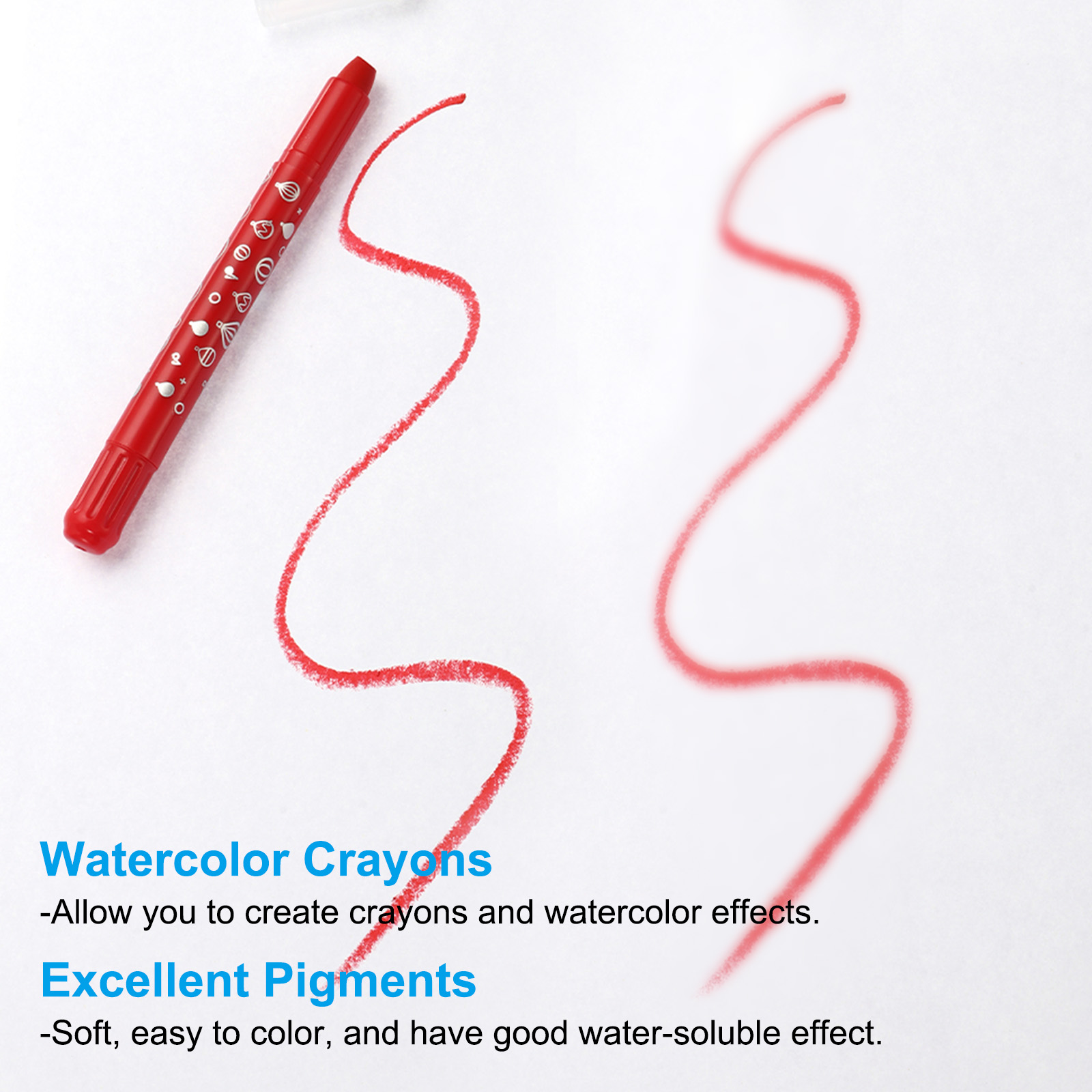 Unique Bargains Watercolor Crayon Pencils for Coloring, Drawing, Painting White