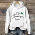 thumbnail image 4 of Winter Savings Clearacne Oversized Hoodies for Women Women's English Let The Shenanigans Begin Fashion Round Neck Casual Letter St. Print Long Sleeve Top Sweatshirt, 4 of 4