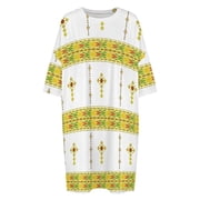 Ethiopian Habesha Tibeb Telet Sleepshirts For Sleeping Travels Loose Sleepdress Pajama Dress Soft Nightdress Sleepwear