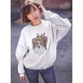thumbnail image 2 of Puppy With Flowers Sketch. Sweatshirt Women -Image by Shutterstock, Female x-Large, 2 of 4