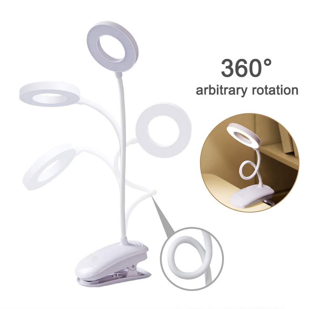 Clip On LED Desk Lamp Adjustable Gooseneck for Reading, Crafts, Writing- Modern Design Light for Bedroom, Home, Office, and Dorm