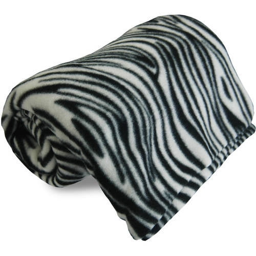 World's Best Travel Blanket, Fleece Knit, 50in x 60in, Zebra Print