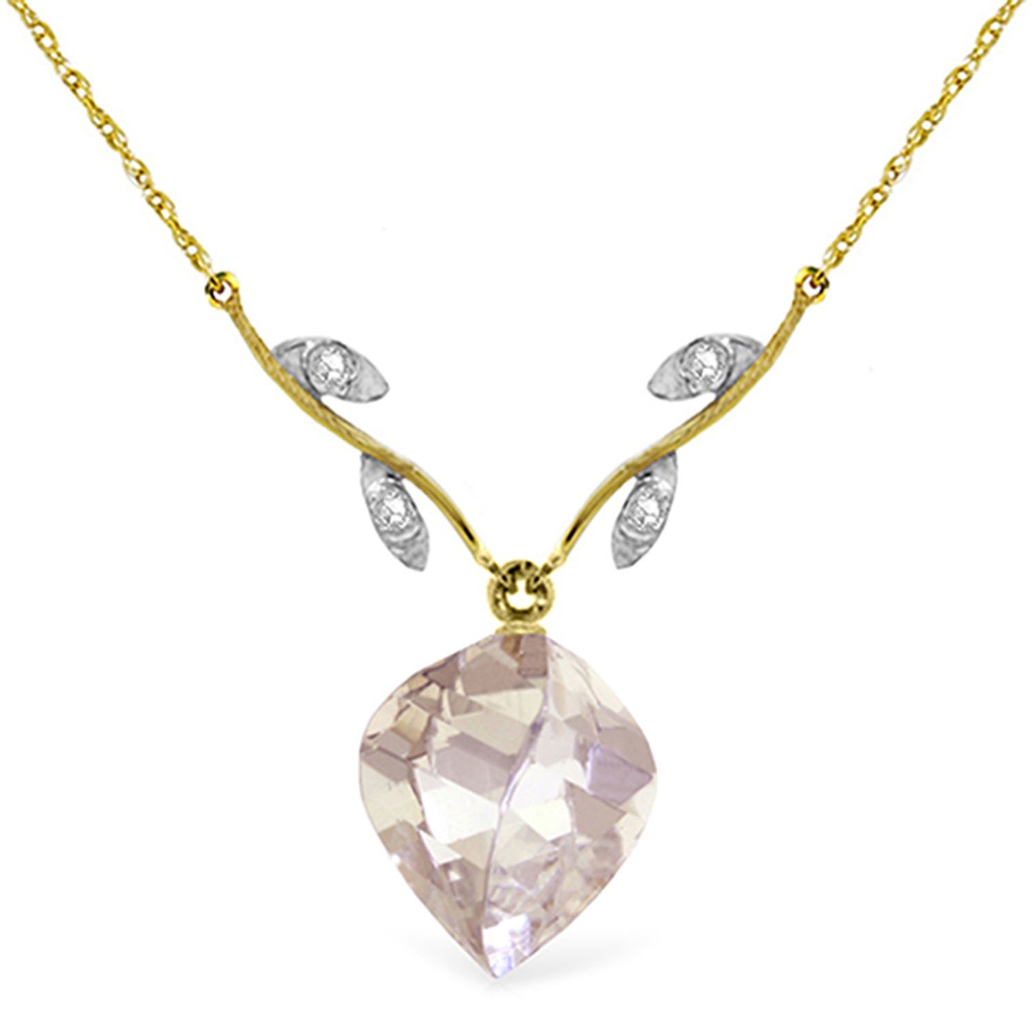 Galaxy Gold 14K Solid Gold Natural Diamond Pendant Necklace for Women - Yellow Gold Fine Jewelry